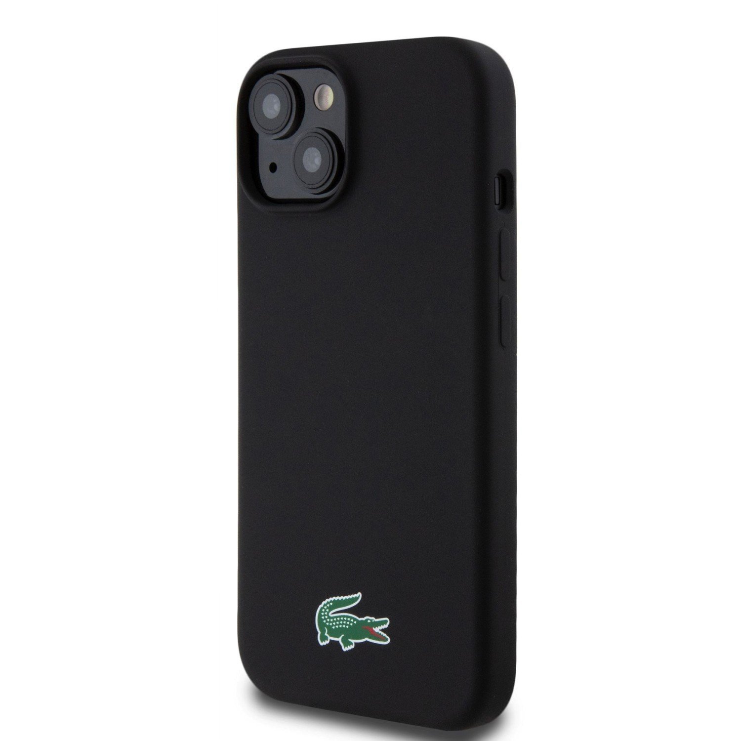 Zadní kryt Lacoste Liquid Silicone Microfiber Croc Logo Magsafe pro Apple iPhone 15, black