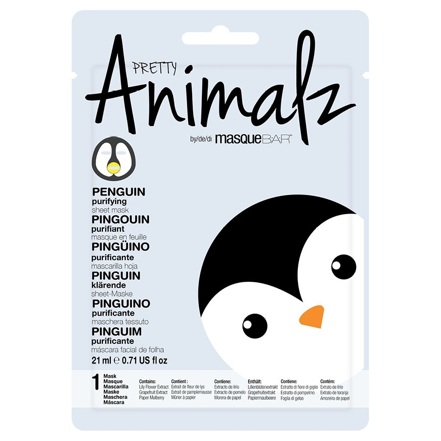 masqueBAR Animalz Penguin Sheet Mask Maska Na Obličej 1 kus