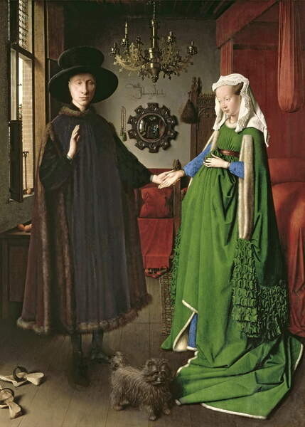 Eyck, Jan van Eyck, Jan van - Obrazová reprodukce The Portrait of Giovanni Arnolfini and his Wife Giovanna Cenami, 1434, (30 x 40 cm)