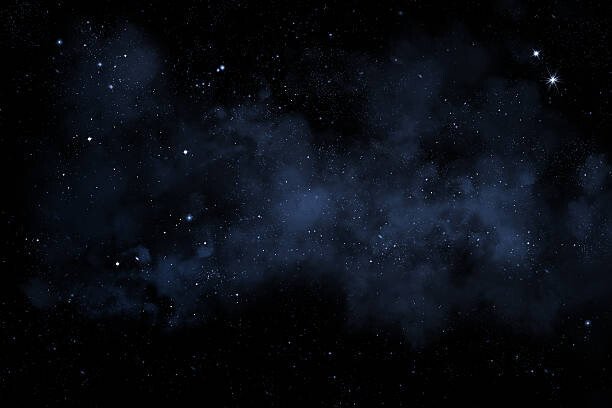 manuel_adorf Umělecká fotografie night sky with bright stars and blue nebula, manuel_adorf, (40 x 26.7 cm)