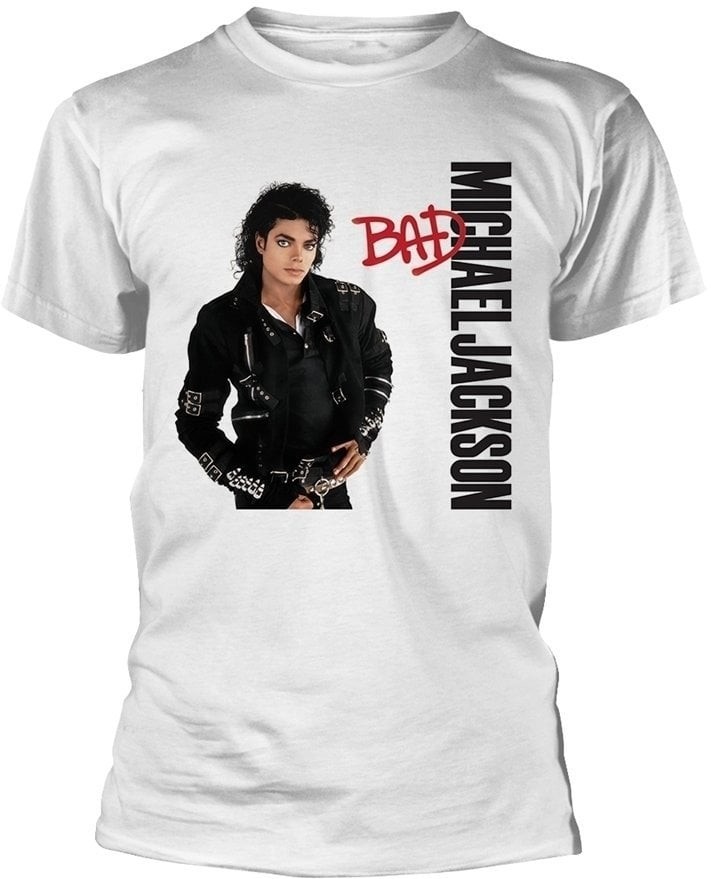 Michael Jackson Tričko Bad White L