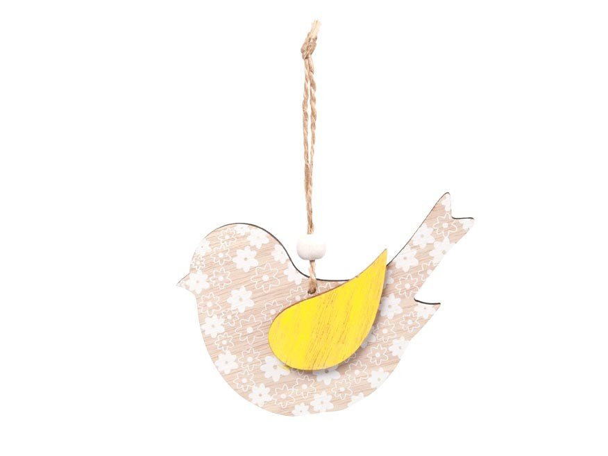 MFP 2221723 Záves dřevo ptáček 17x10cm/2ks natur