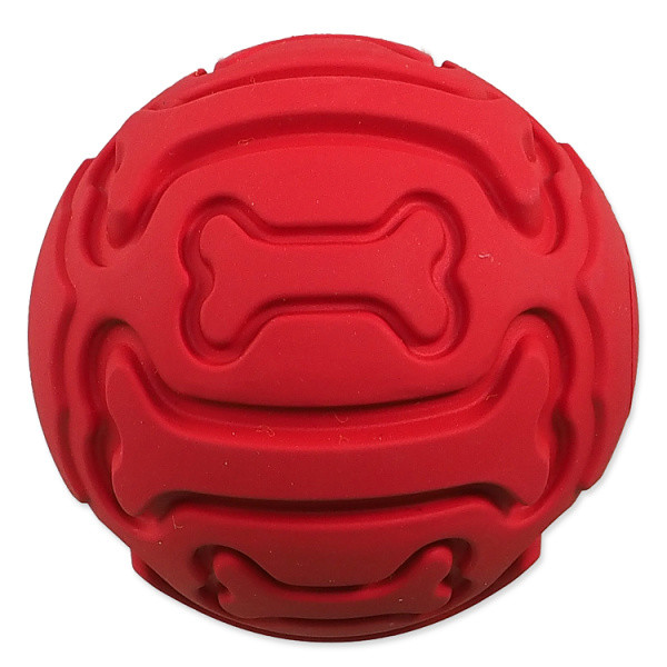 Míček Dog Fantasy gumový s pískátkem červený 9cm