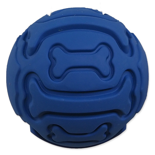 Míček Dog Fantasy gumový s pískátkem modrý 7,5cm