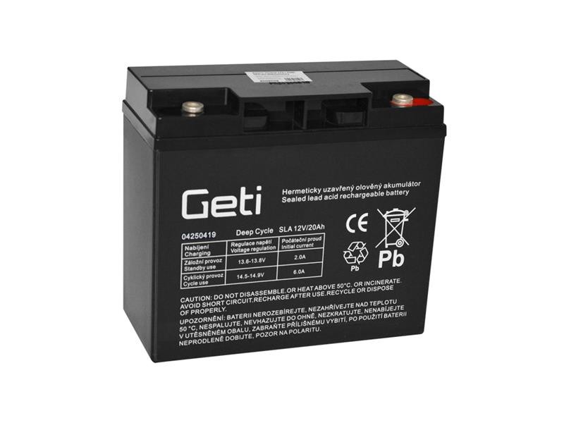 Baterie olověná 12V  20Ah GETI