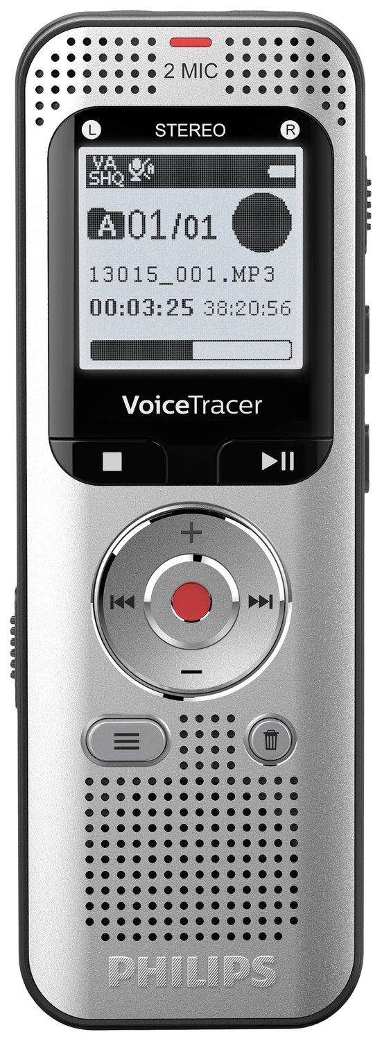 Philips DVT2015 digitální diktafon hliník, černá