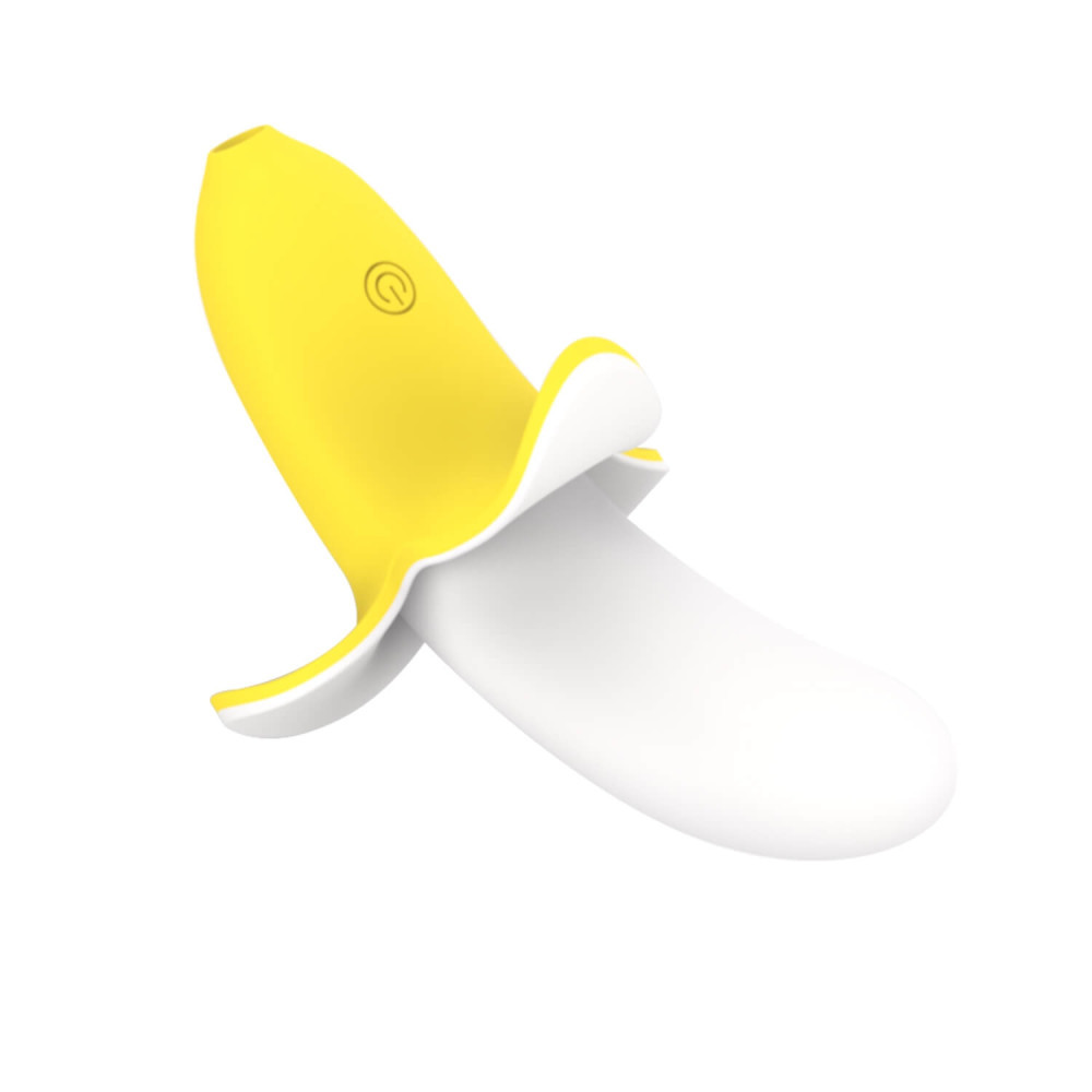 Lonely - dobíjecí, vodotěsný, banánový vibrátor (žluto-bílý)