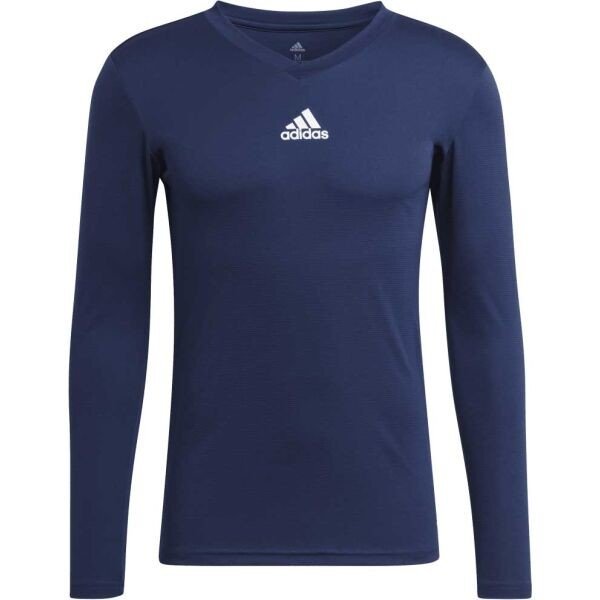 adidas TEAM BASE LONG SLEEVE TEE Pánské fotbalové triko, tmavě modrá, veľkosť XL