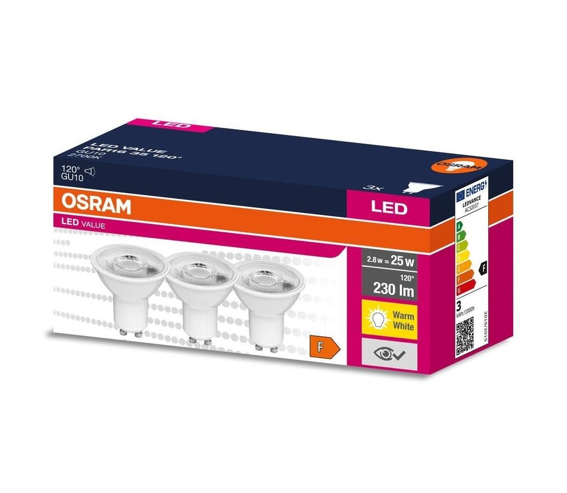 Osram SADA 3x LED Žárovka PAR16 GU10/2,8W/230V 2700K 120° - Osram