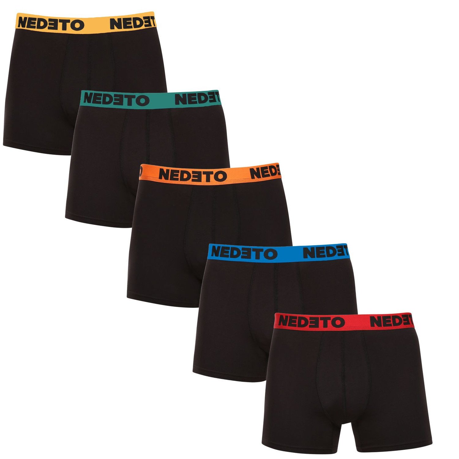 5PACK pánské boxerky Nedeto černé (5NB002b) XL