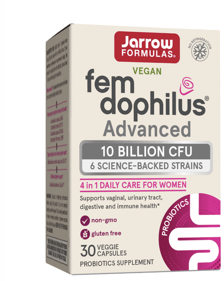 Jarrow Formulas Jarrow Fem-Dophilus® Advanced - 10 Billion CFU (Shelf Stable), vaginální probiotika 10 miliard, 30 rostlinných kapslí