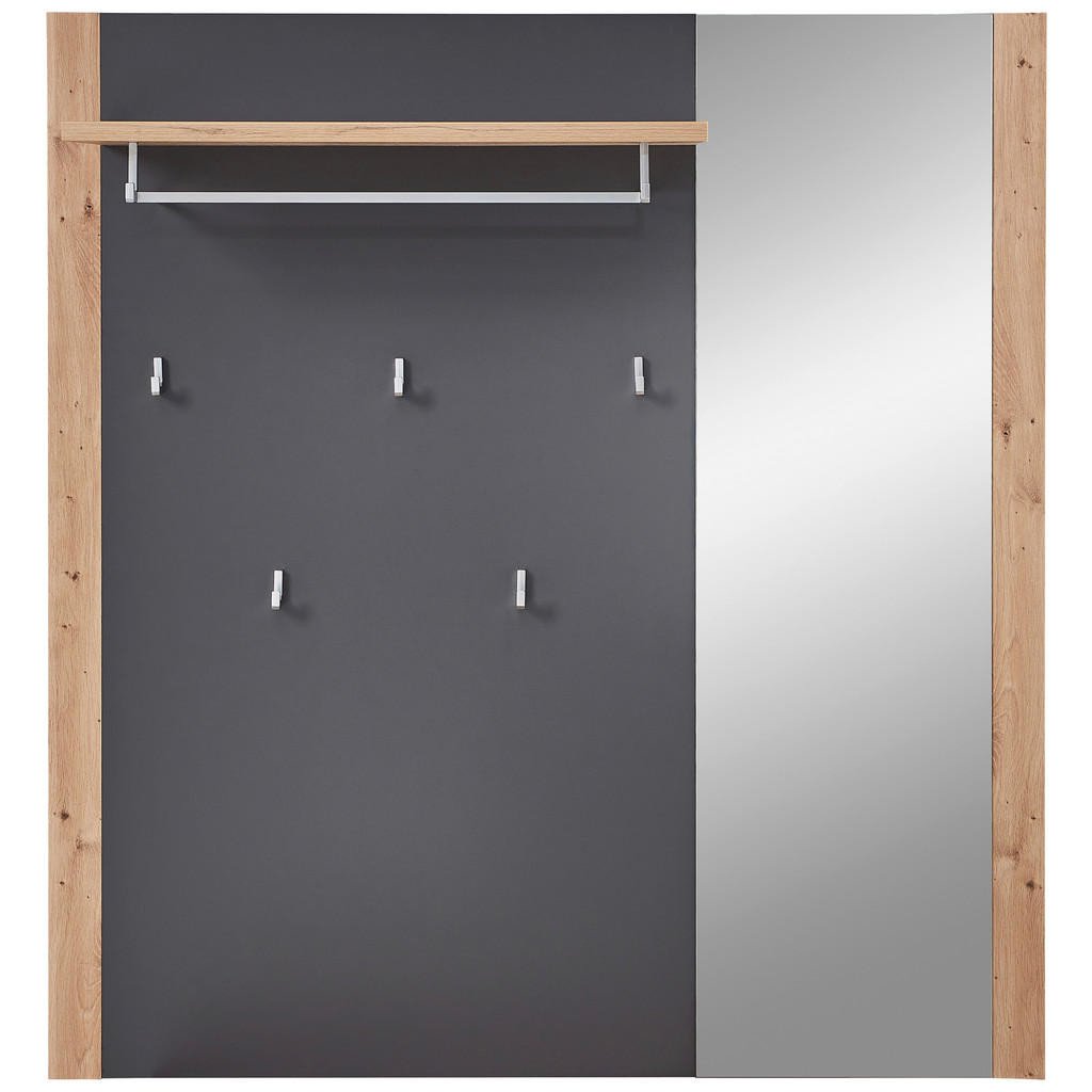 Xora ŠATNÍ PANEL, barvy grafitu, dub artisan, 122/131/30 cm