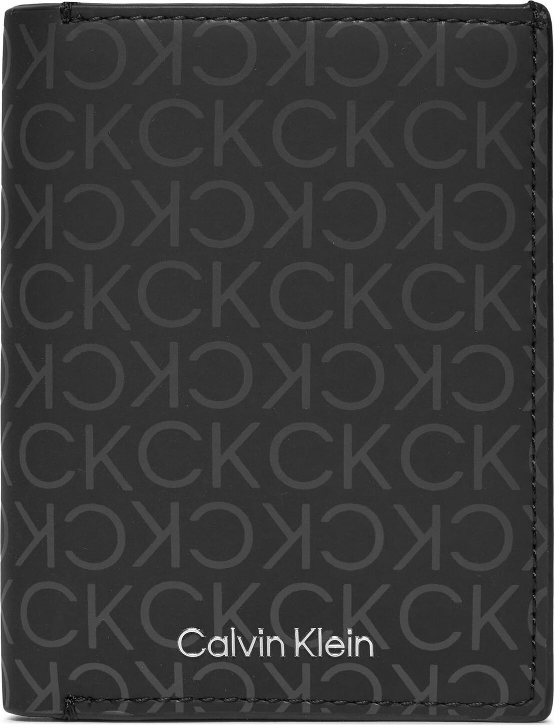 Velká pánská peněženka Calvin Klein Rubberized Trifold 6Cc W/Detach K50K511379 Uv Mono Black 0GL