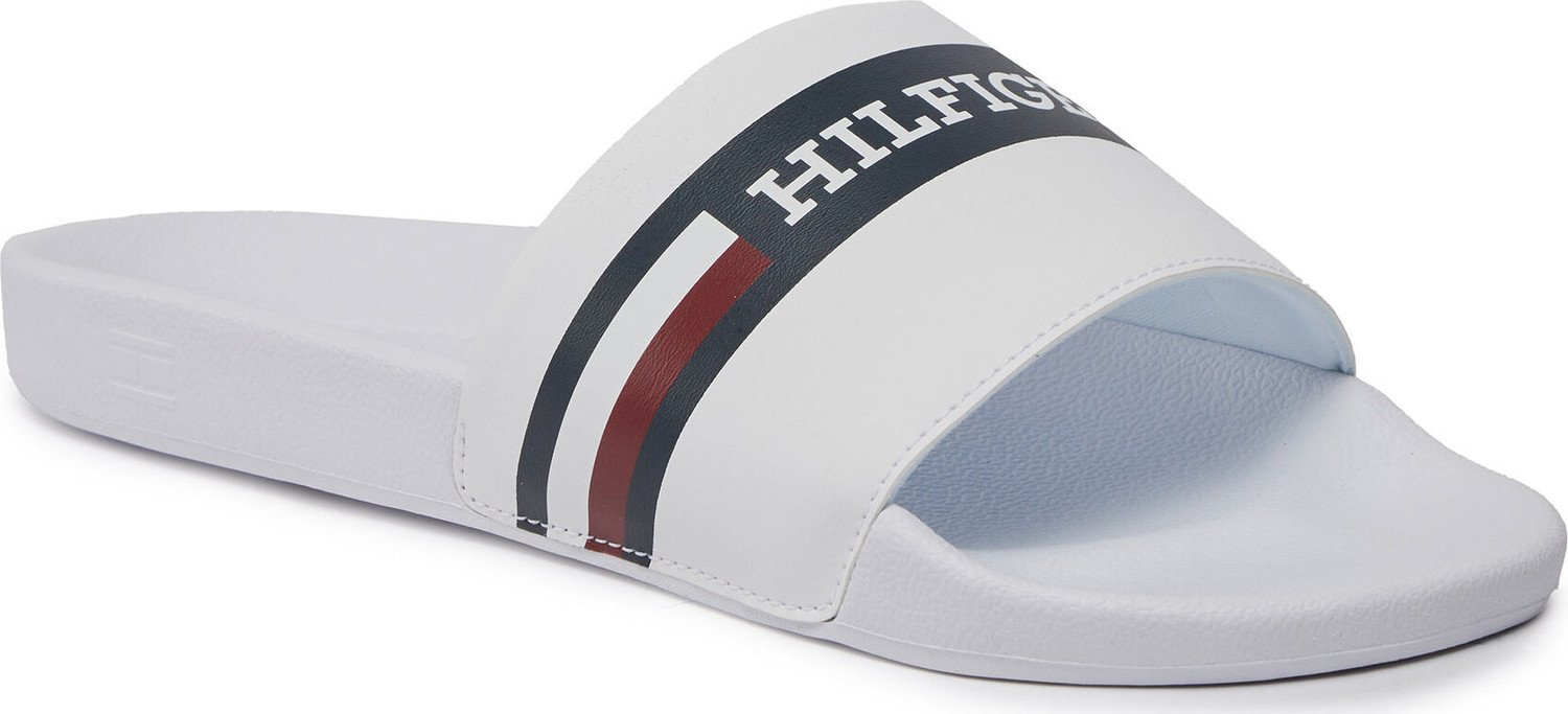 Nazouváky Tommy Hilfiger Corporate Hilfiger Pool Slide FM0FM04911 White YBS