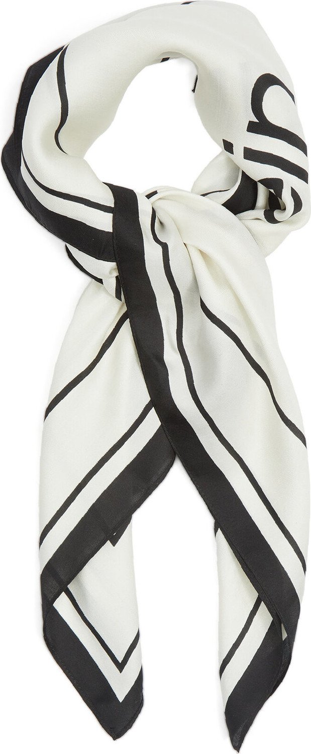 Šátek Calvin Klein Silk Logo Bandana 70X70 K60K611459 Marshmallow yal
