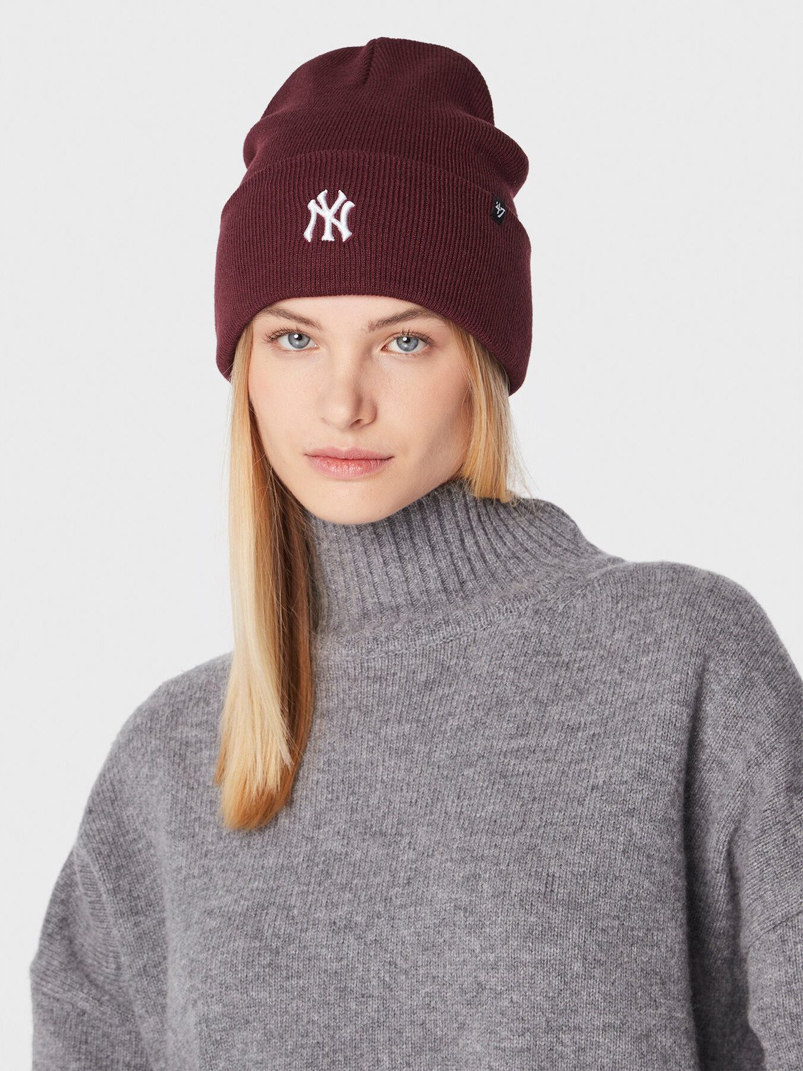 Čepice 47 Brand Mbl New York Yankees Base Runner '47 Cuff Knit B-BRNCK17ACE-KM Dark Maroon