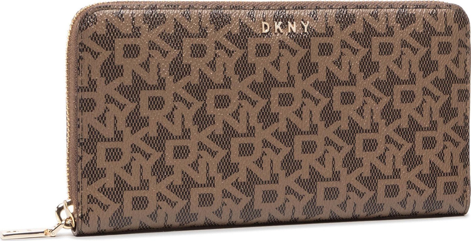 Velká dámská peněženka DKNY Bryant New Zip Around R831J658 Mocha/Crml 204