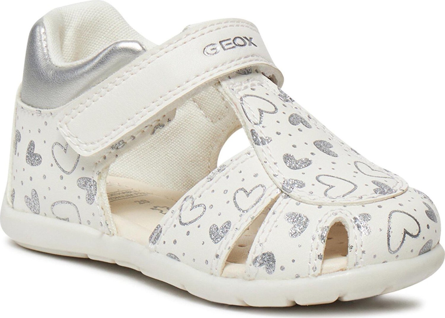 Sandály Geox B Elthan Girl B451QC 054AJ C0007 White/Silver