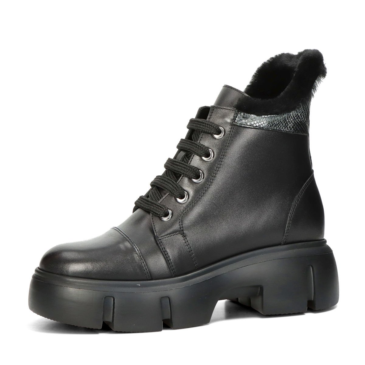 ETIMEĒ dámské zimní kotníkové boty na zip - černé - 37