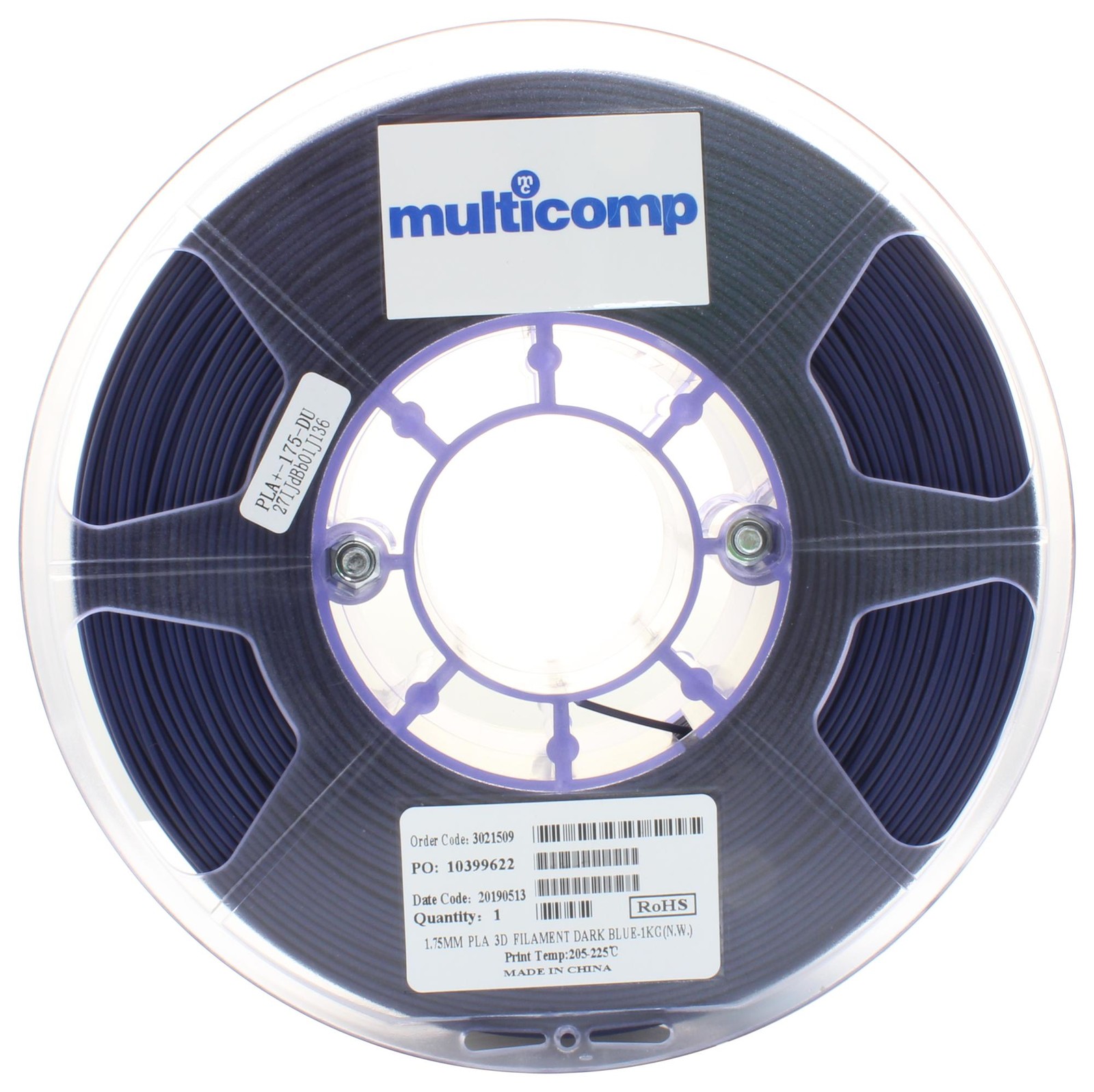 Multicomp Mc011457 3D Printer Filament, Pla, 1.75Mm, Blue
