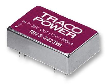 Traco Power Ten 5-2422Wi Converter, Dc/dc, 6W, +/-12V/0.3A