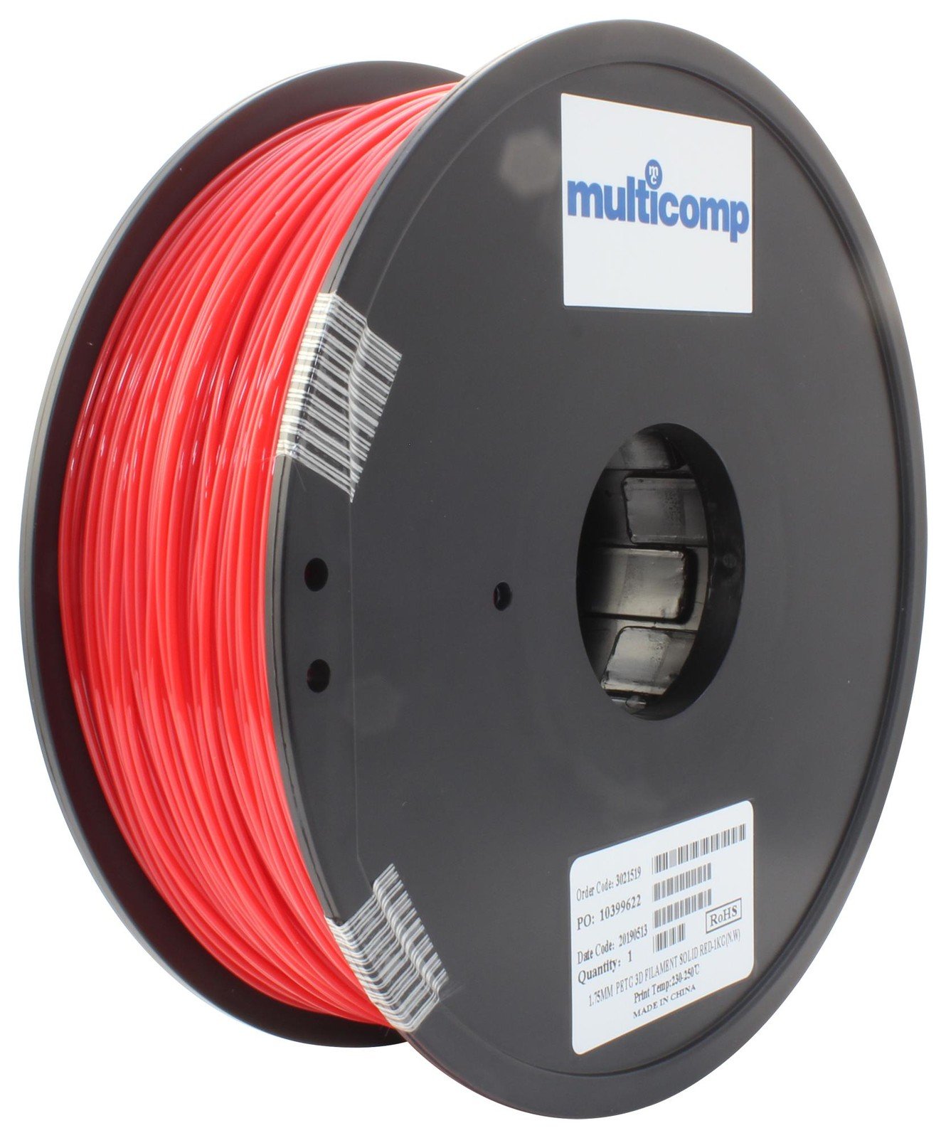 Multicomp Mc011466 3D Printer Filament, Petg, 1.75Mm, Red