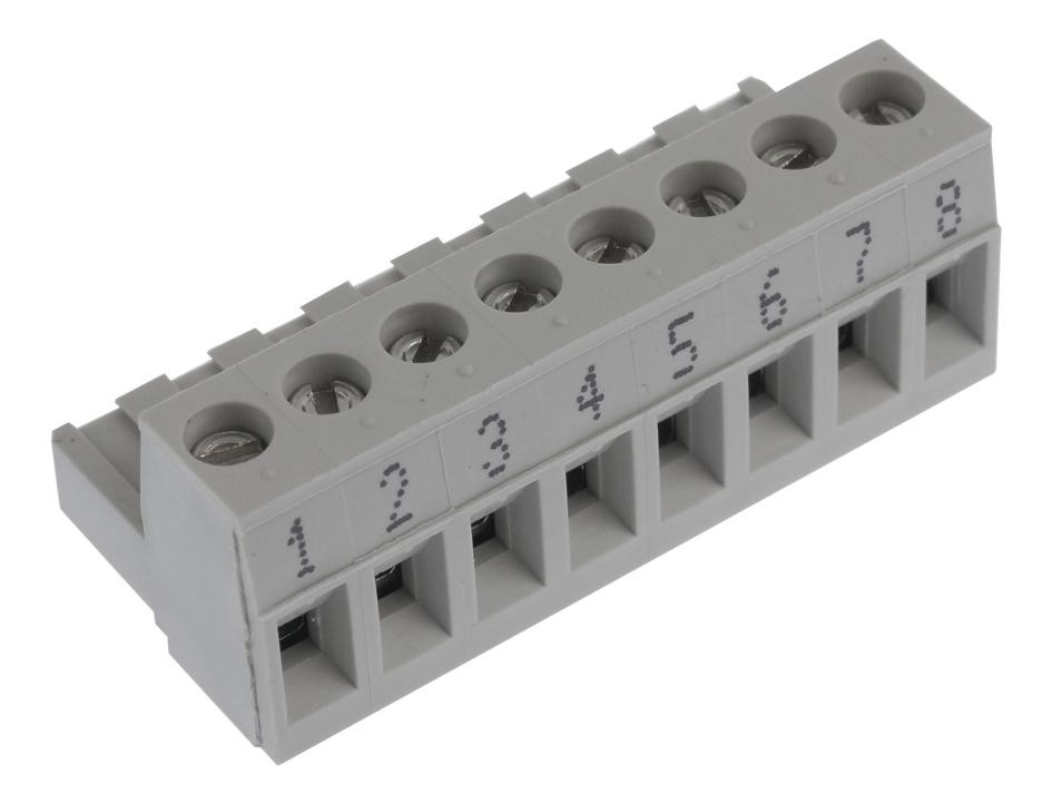 Wieland Electric 25.340.0853.0 Terminal Block Pluggable, 8 Position, 22-12Awg