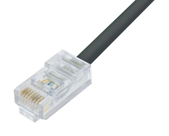 L-Com Trd695Od-200 Patch Cord, Rj45 Plug-Plug, Blk, 200Ft