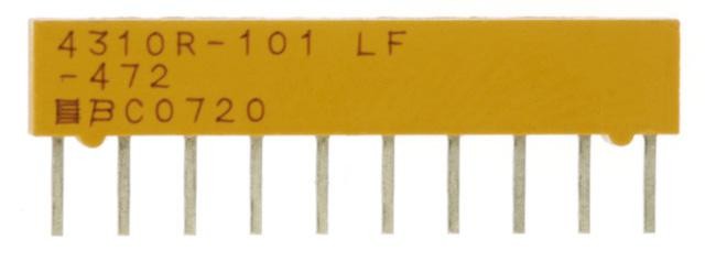 Bourns 4310R-102-101Lf Resistor, Isolated Resistor Network, 5, 100 Ohm, 0.02, Sip