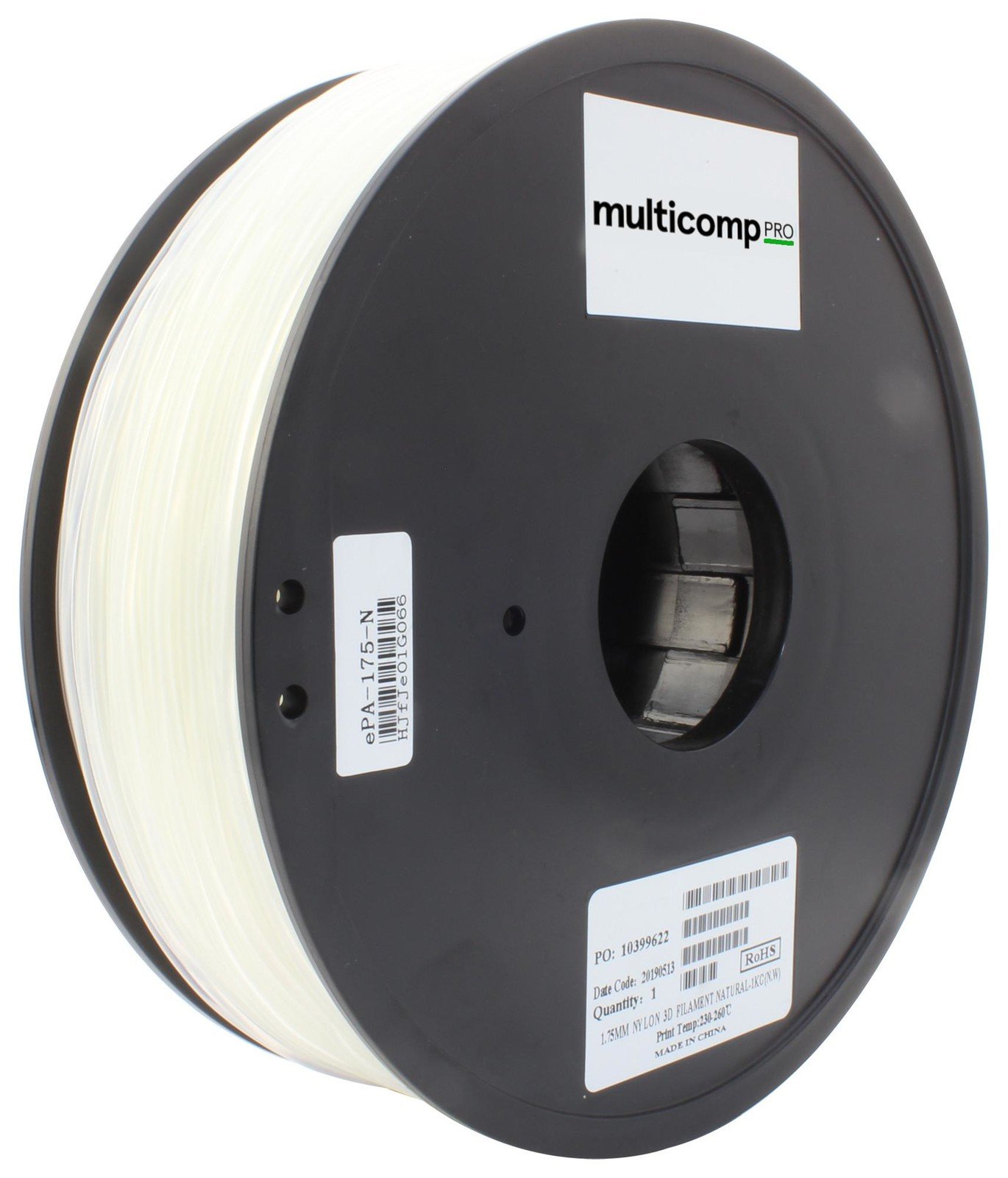Multicomp Mc011477 3D Printer Filament, Nylon, 1.75Mm, Nat
