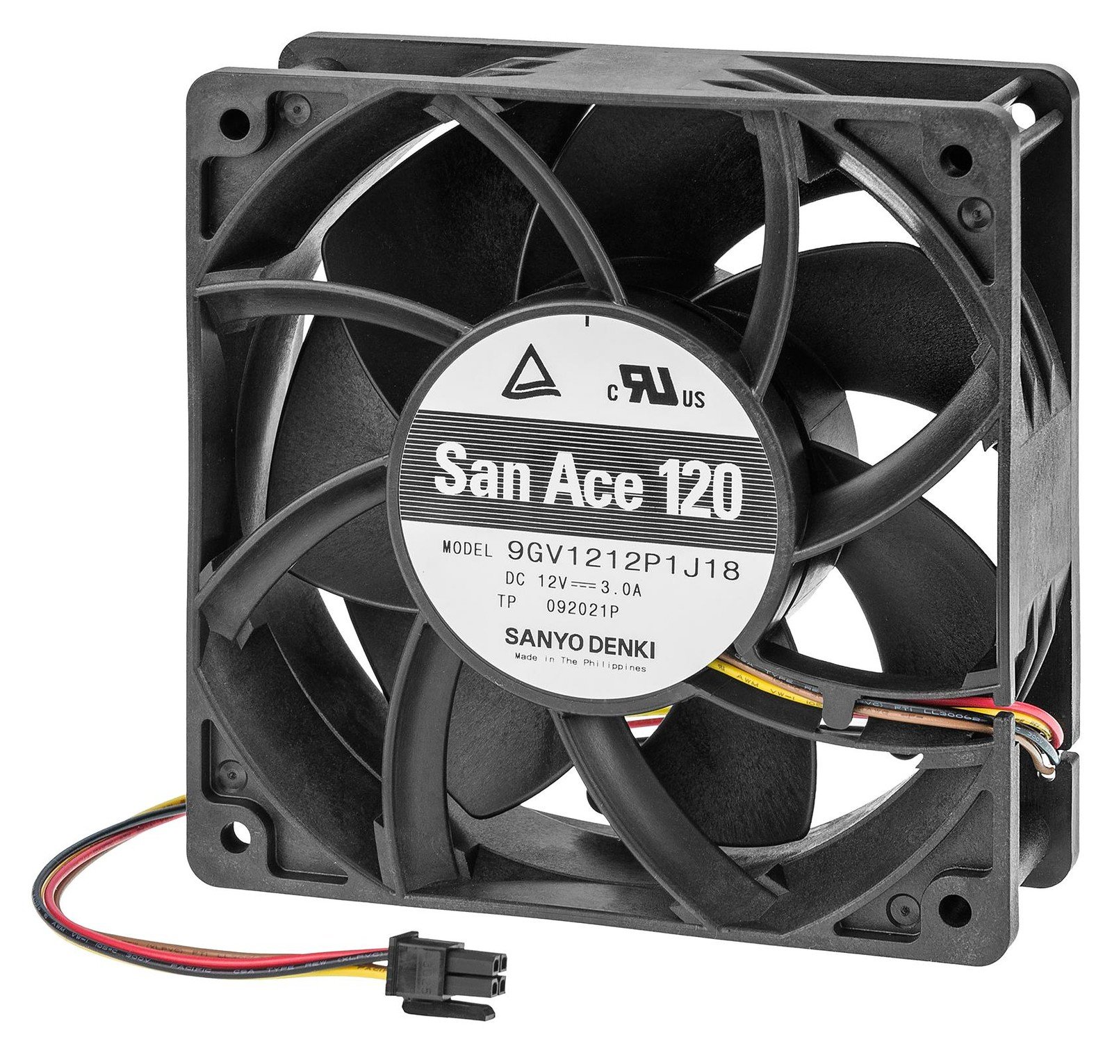 Sanyo Denki 9Gv1224P1J22 Axial Fan, 120Mm, 24Vdc, 224Cfm, 64Dba