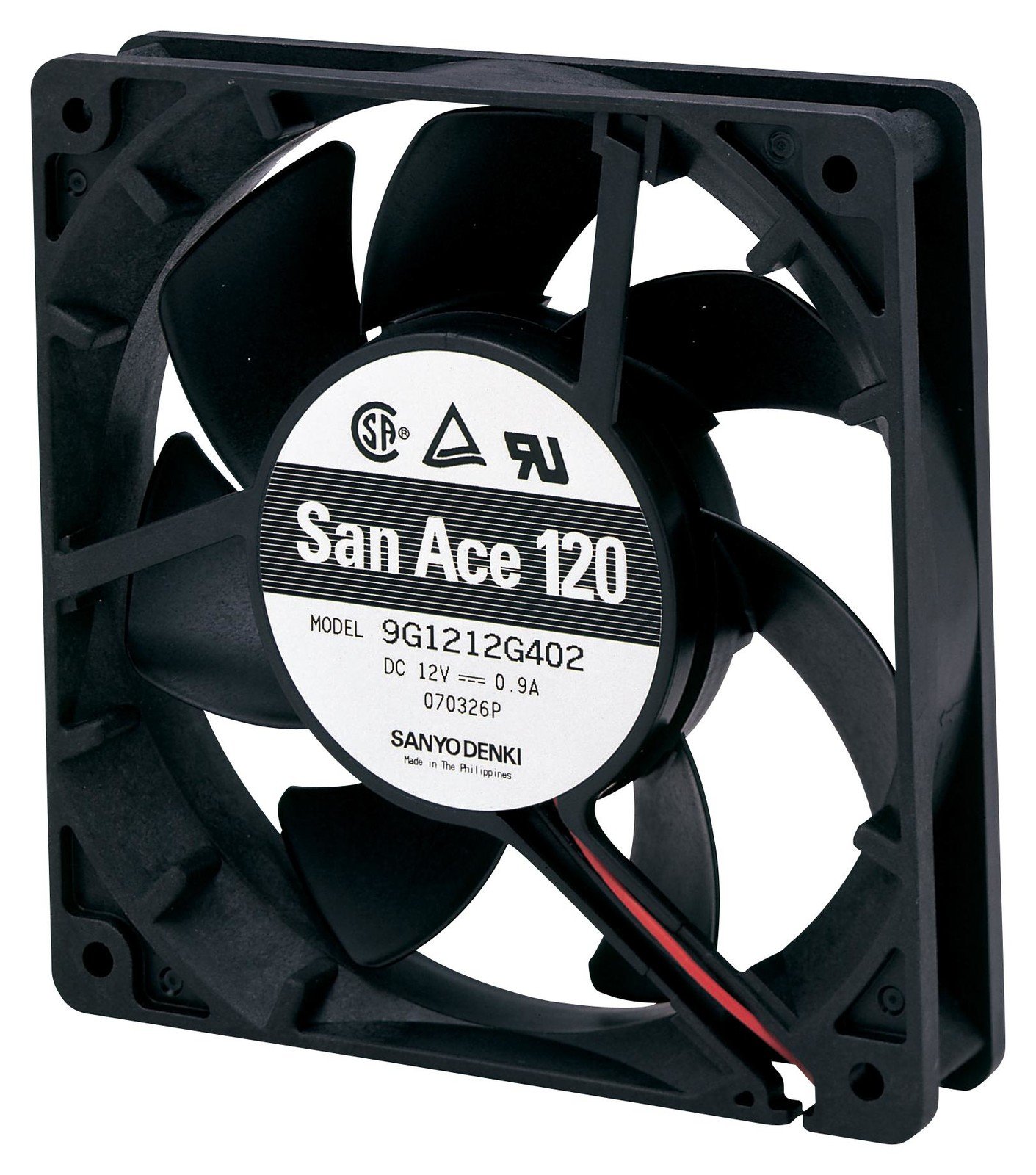 Sanyo Denki 9G1224H402 Dc Axial Fan, 88.3Cu.ft/min, Ball, 120Mm