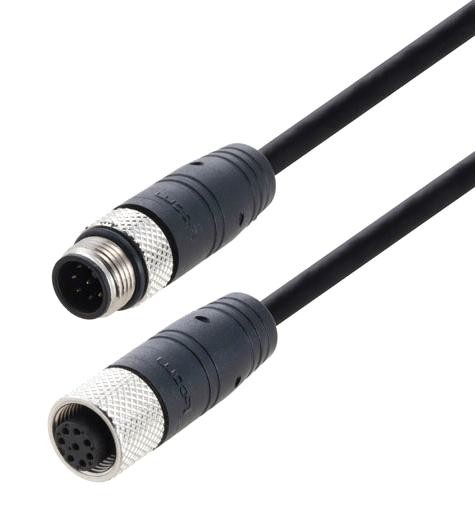 L-Com Trg884-P6B-2M Sensor Cord, 8P M12 Plug-Rcpt, 6.6Ft