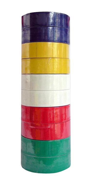 Multicomp Pro Mp002163 Tape, Pvc, 19Mm X 20M, Multicolour, Pk10