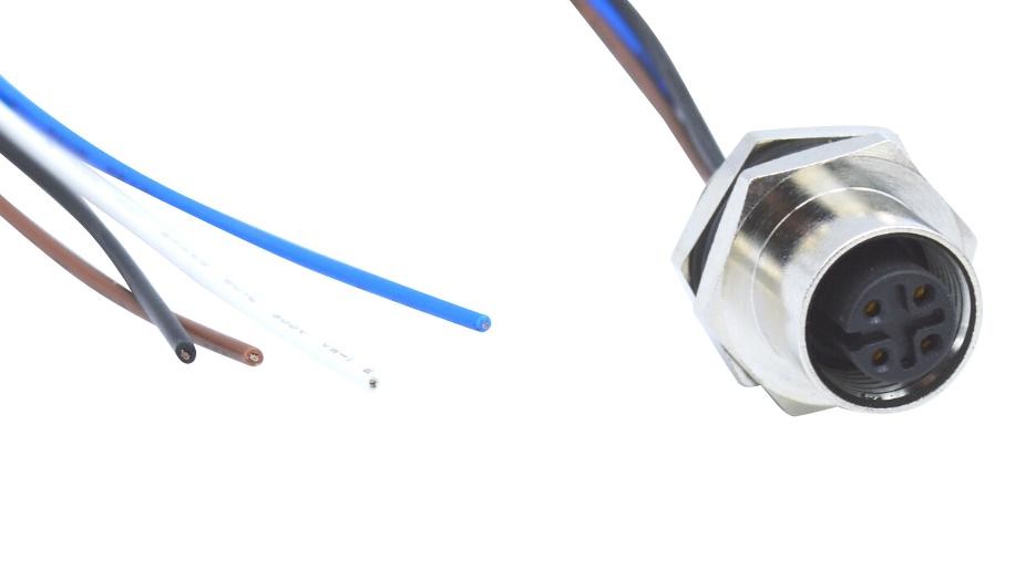 Norcomp Fpm12A04I12Cf01 Sensor Cord, M12 Rcpt-Free End, 304.8Mm