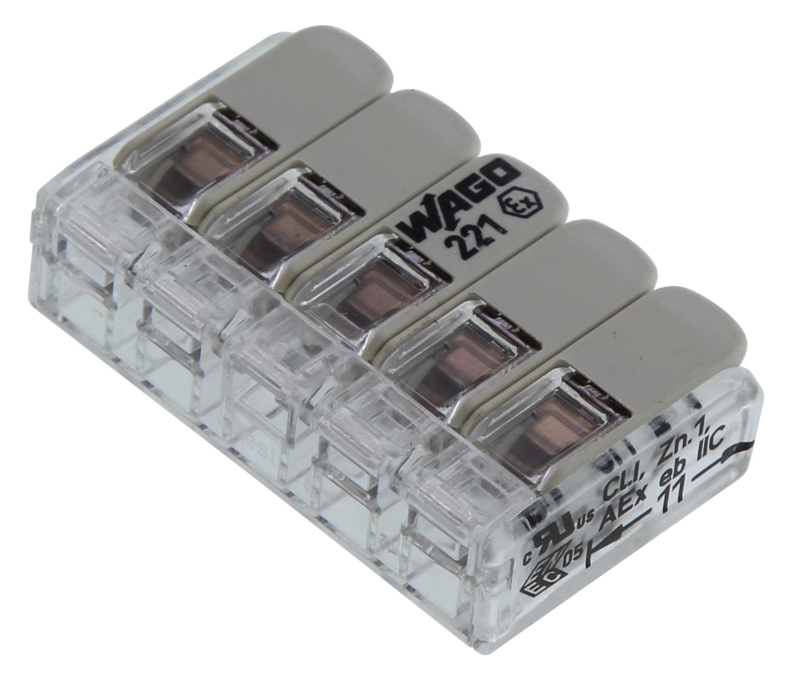 Wago 221-485. Terminal Block, Pluggable, 5Pos, 12Awg