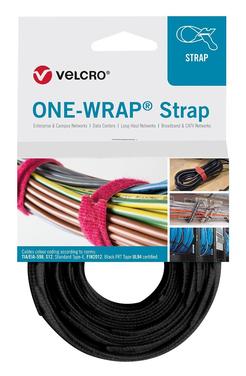 Velcro Vel-Ow64402 Hook & Loop Strap, 20Mm X 150Mm, Black