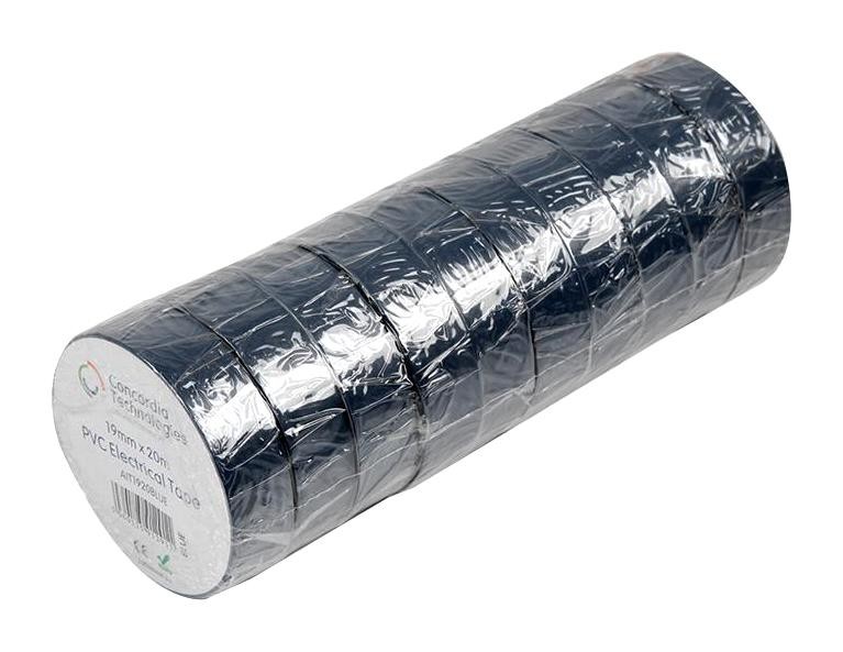 Multicomp Pro Mp002157 Tape, Pvc, 19Mm X 20M, Black, Pk10