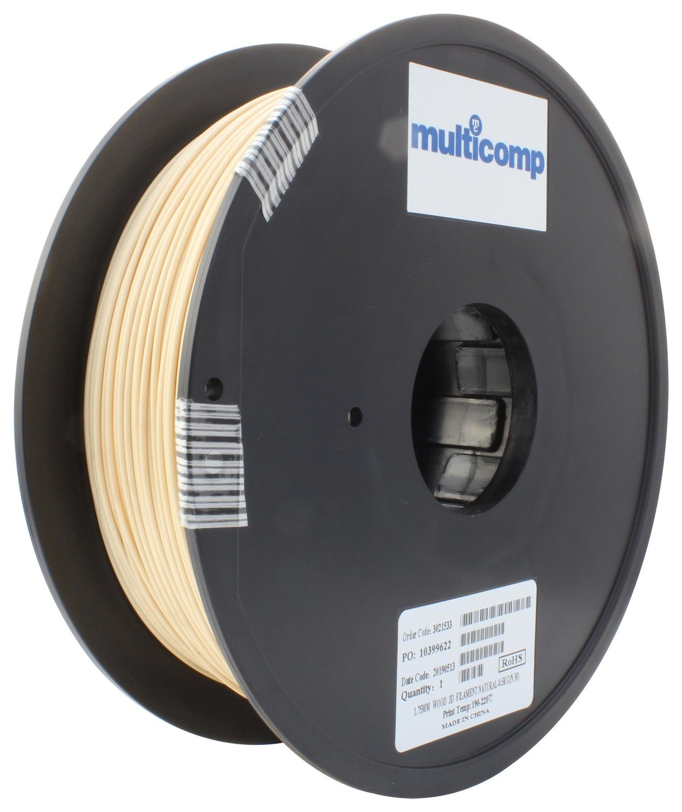 Multicomp Mc011478 3D Printer Filament, Wood, 1.75Mm, Nat