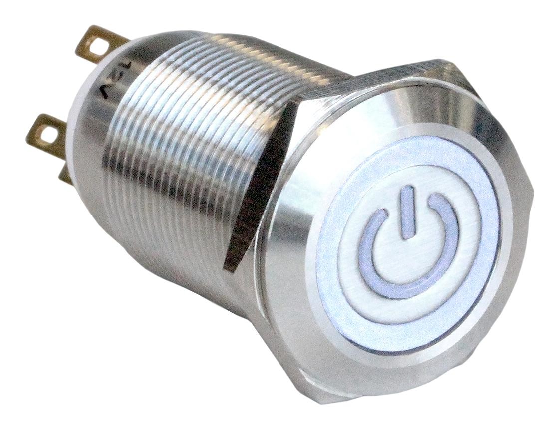 Arcolectric (Bulgin Limited) Mpi005O28Lswh12 Anti Vandal Sw, Spdt, 5A, 24V/125V, Wht