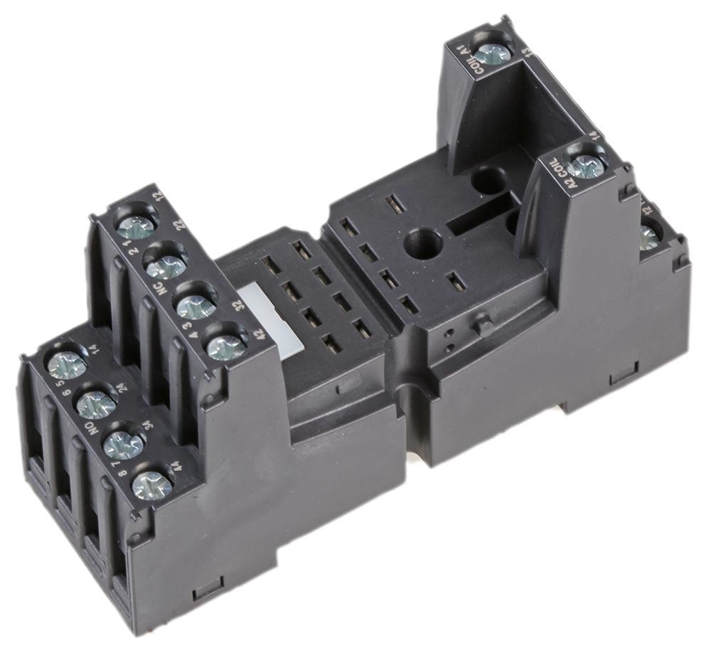 Relpol Gzt4-Black 14-Pin Industrial Relay Base, Black