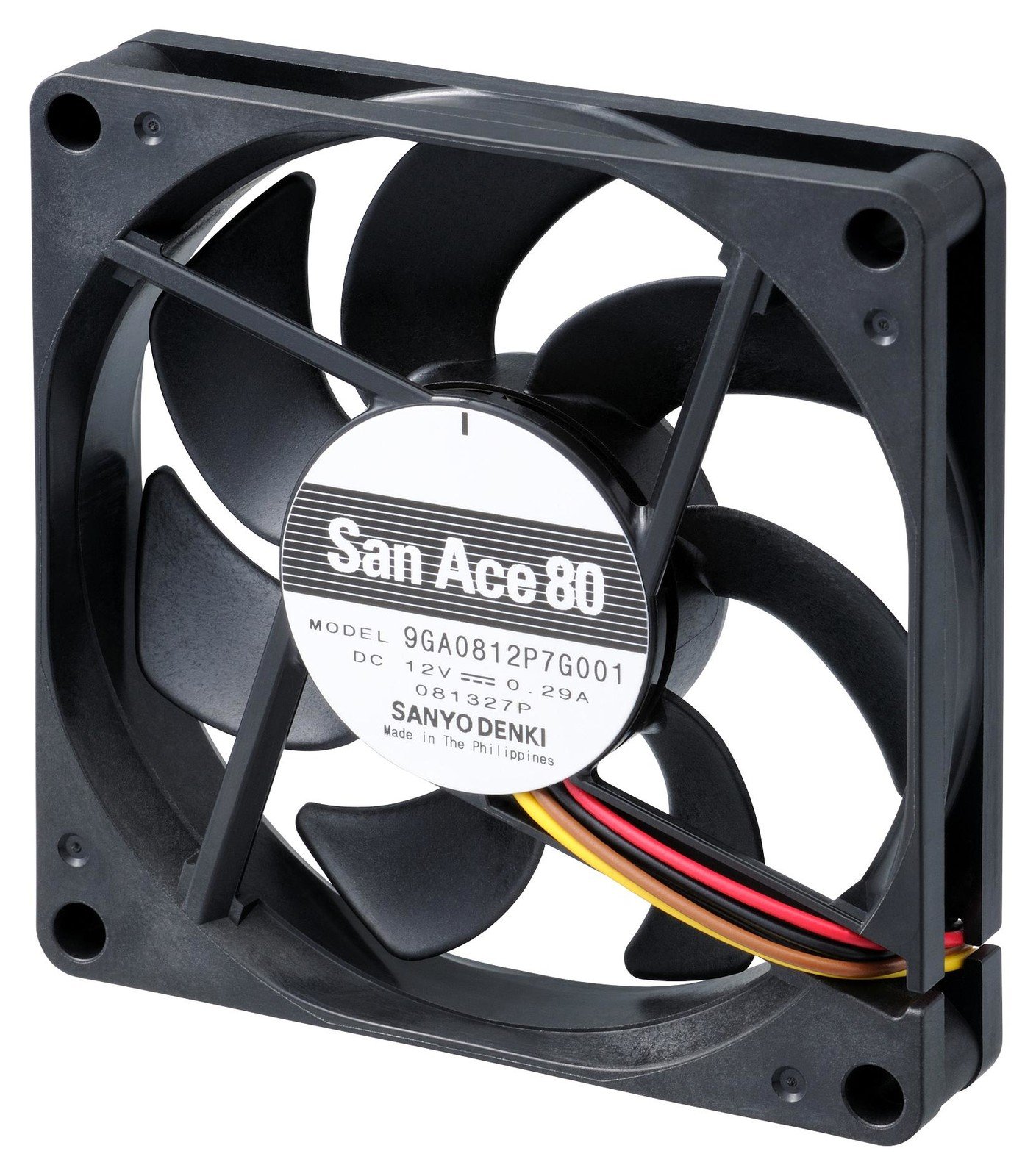 Sanyo Denki 9Ga0812P7G001 Dc Axial Fan, 50.9Cu.ft/min, Ball, 80Mm