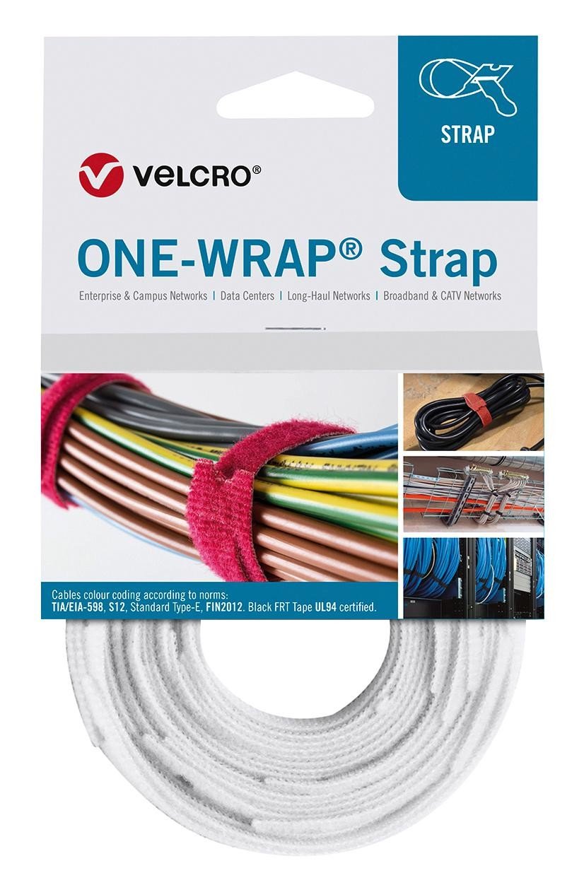 Velcro Vel-Ow64400 Hook & Loop Strap, 20Mm X 150Mm, White