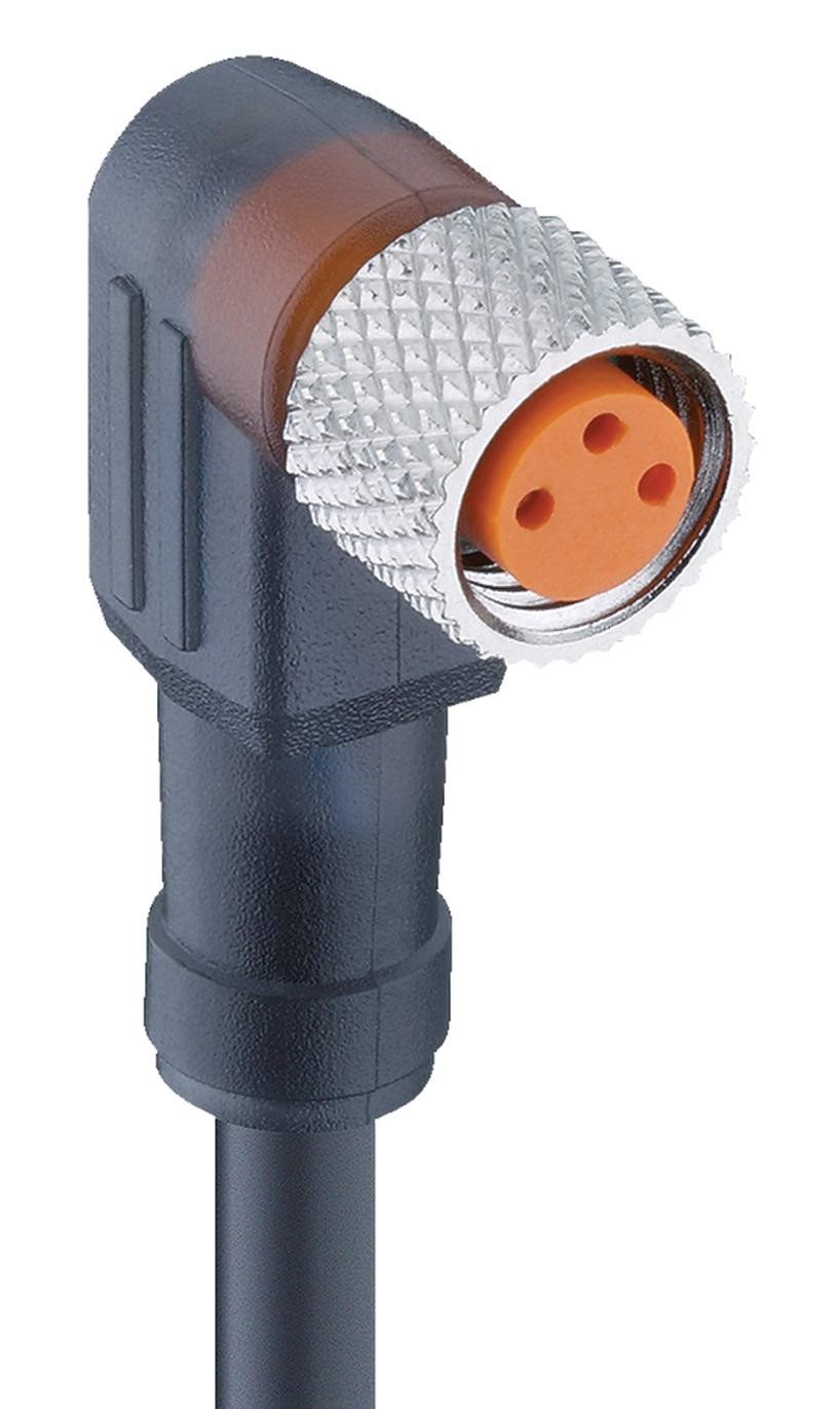 Lumberg Automation Rkmwv/led A 3-224/5 M Sensor Cord, 3P M8 Rcpt-Free End, 5M