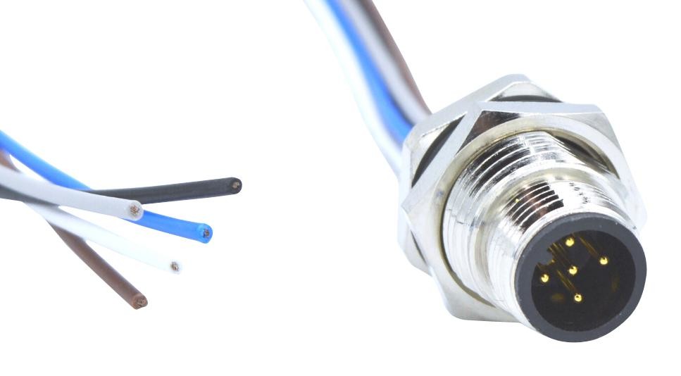 Norcomp Mpm12A05I12Ar01 Sensor Cord, M12 Plug-Free End, 304.8Mm