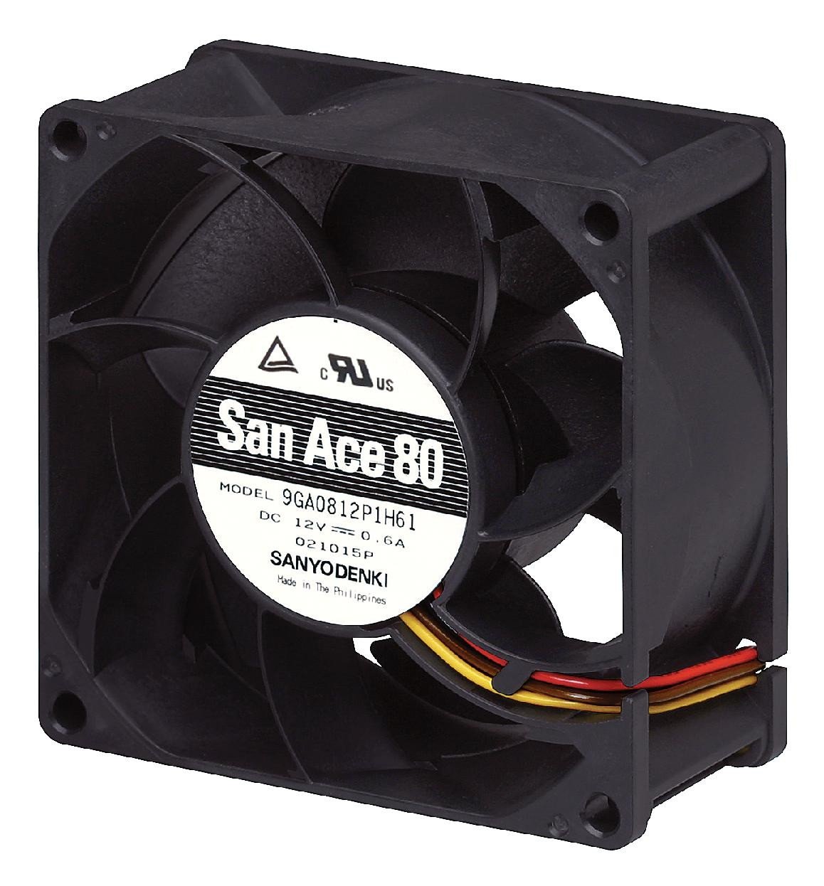 Sanyo Denki 9Ga0824P1S61 Dc Axial Fan, 91.8Cu.ft/min, Ball, 80Mm