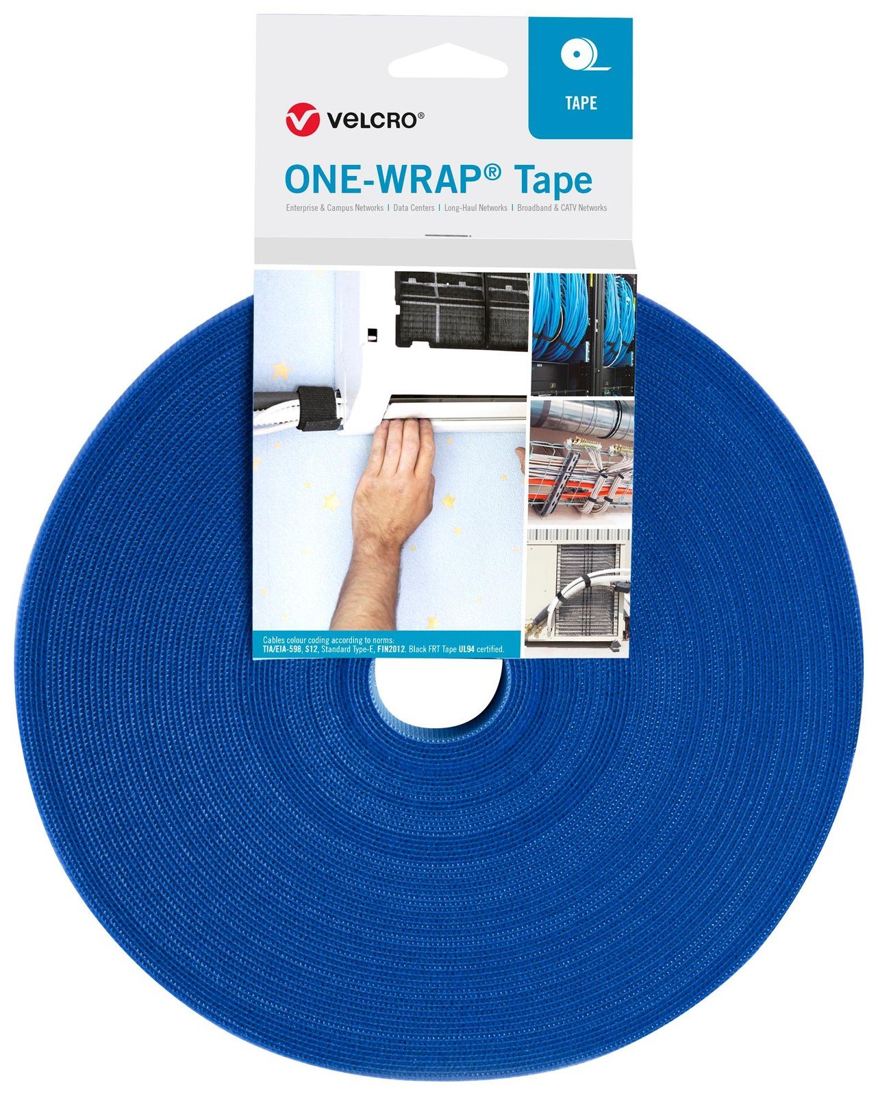 Velcro Vel-Ow64103 Tape, Pp, 10Mm X 25M, Blue