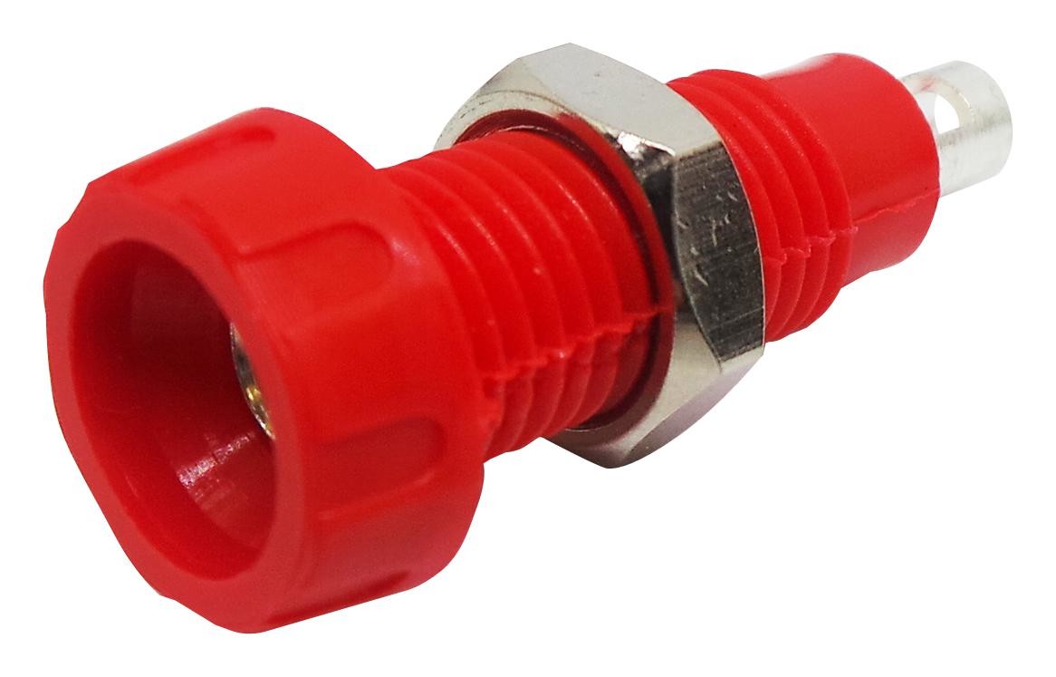 Deltron Components 563-0500-01 Socket, 4Mm, Panel, Red, 10A