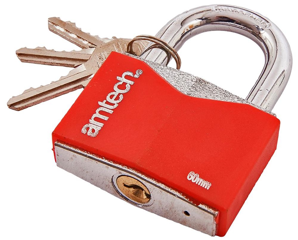 Amtech T0706 60Mm Rhombic Chrome Plated Iron Padlock