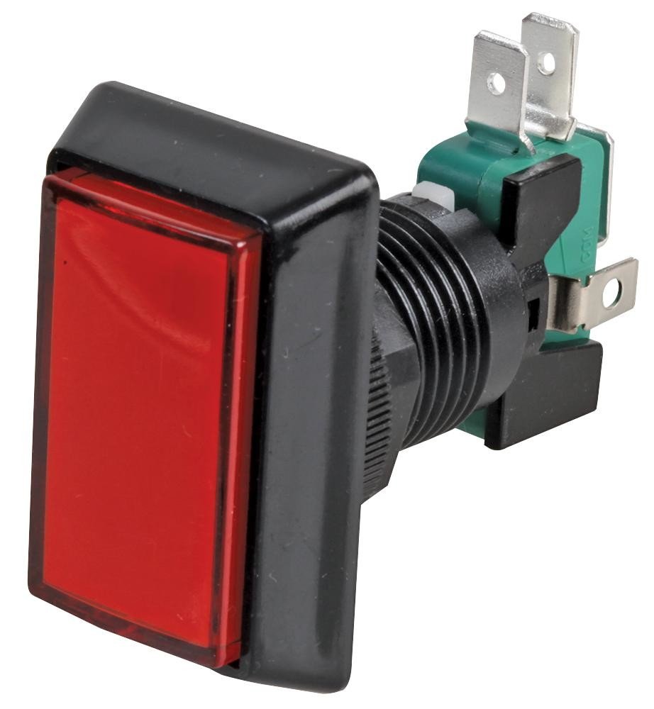 Rjs Electronics Rjs-Gme8-R-12V-D Switch, Illum, Mom, 12V, Rectangle, Red